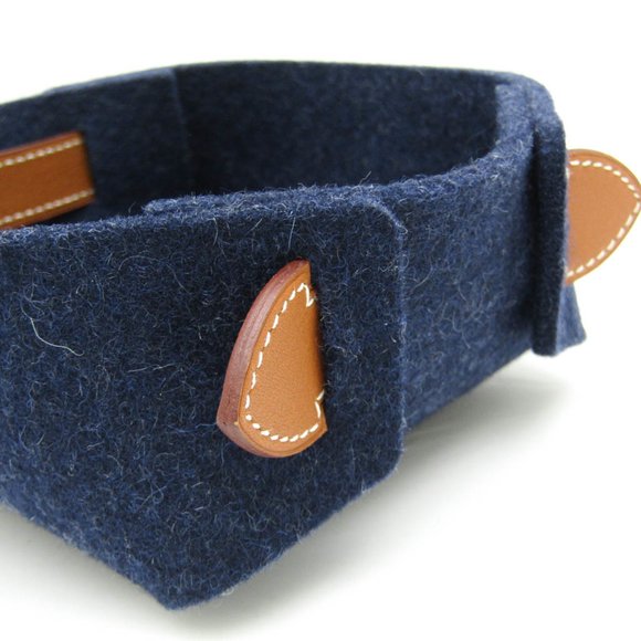 Hermes Wool Leather Others Brown,Navy VIDE POCHE PASSE-PASSE PM Accessory Cas... - Picture 3 of 9